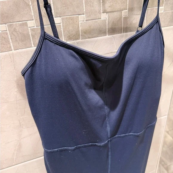 Quince Ultra-Form Kick Flare Jumpsuit Navy Blue - Picture 5 of 10